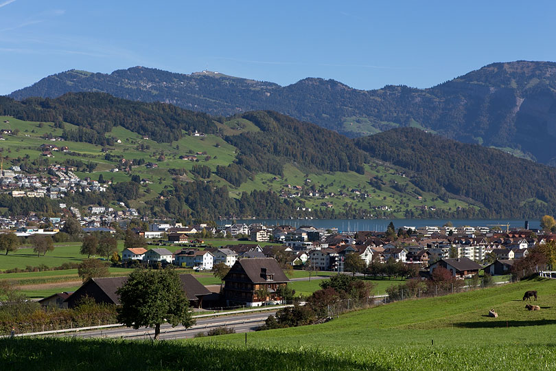 Buochs am Vierwaldstättersee mit Blick zur Rigi