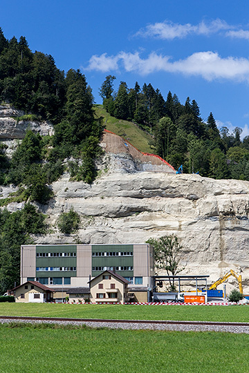 Sanierungsarbeiten an der Badflue