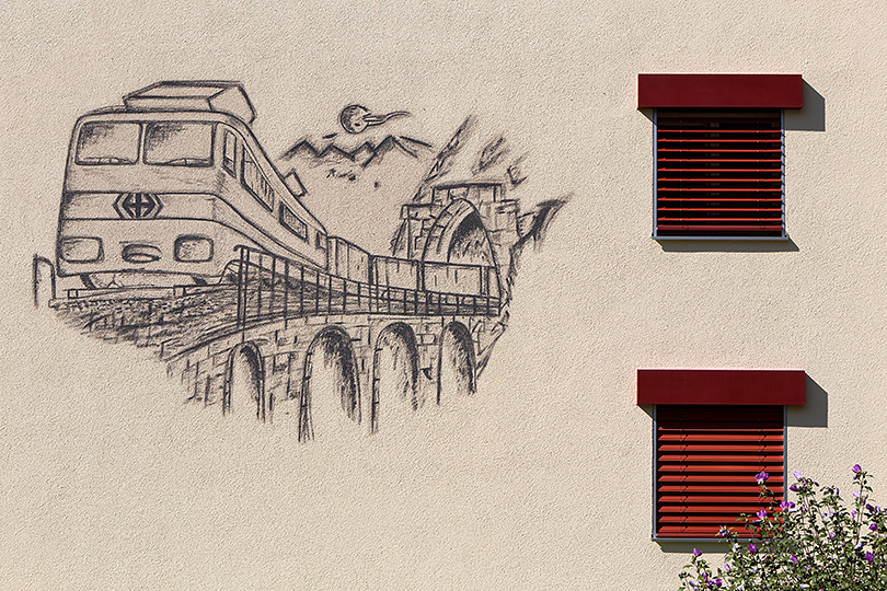 Wandbild Eisenbahn