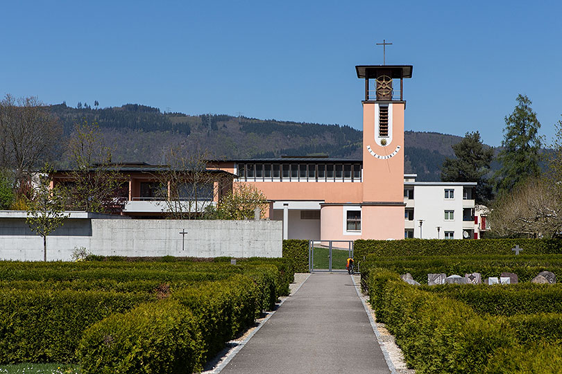 Friedhof und katholische Kirche in Stein AG
