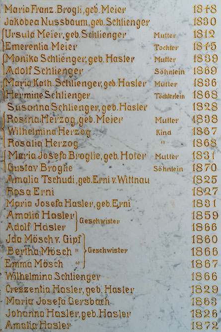 Gedenktafel beim Schulhauseingang