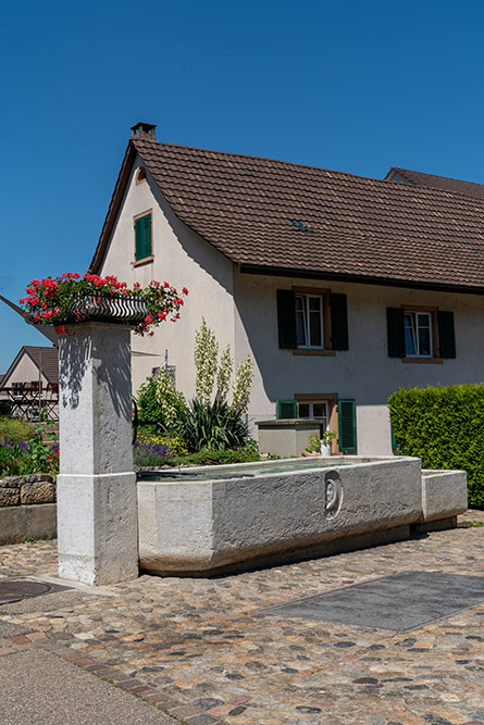 Brunnen mit Gemeindewappen