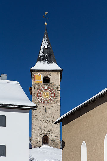 Kirchturm in Parpan