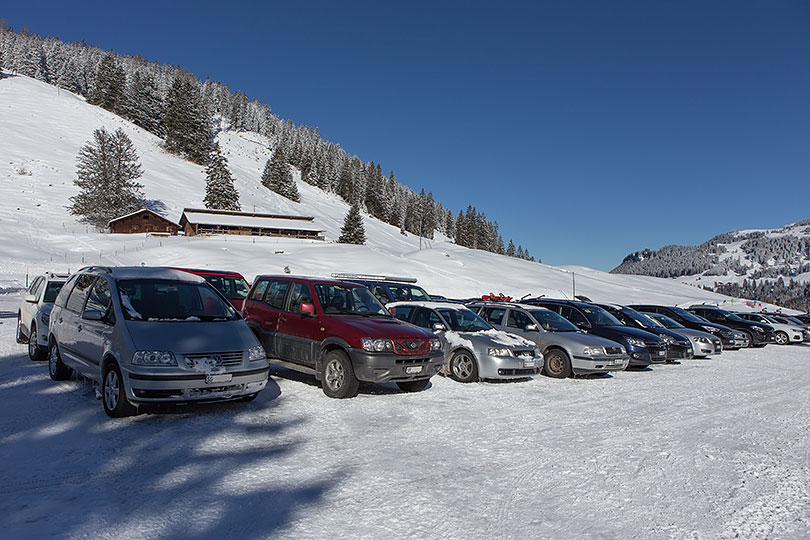 Parkplatz des Skilifts Proschieri