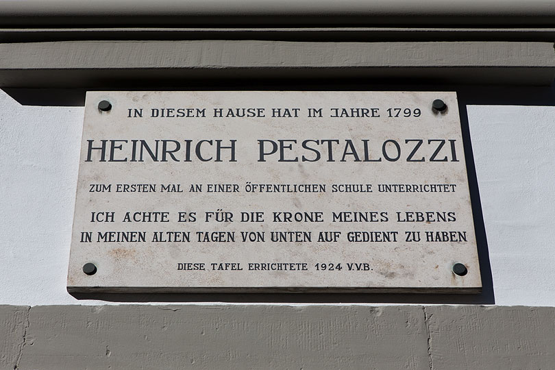 Tafel Heinrich Pestalozzi in Burgdorf