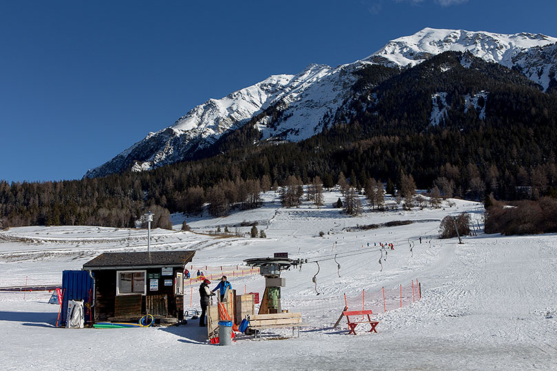 Skilift im Unterdorf von Lantsch