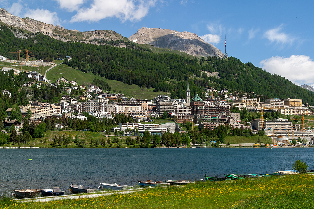 St.Moritz Dorf und St. Moritzersee