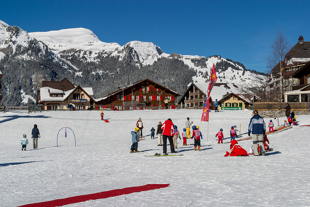 Übungsgelände der Skischule