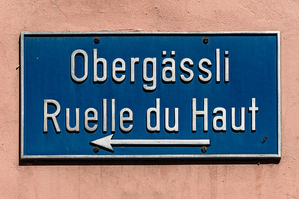 Strassenschild zweisprachig bilingue